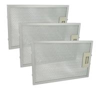 vhbw 3x Filtro metálico de grasa compatible con Teka DG90UK, DG90, DM 70, DM, DG190, DM70110V60HZ, CT721VR01, CT721, DM-70 campana extractora aluminio