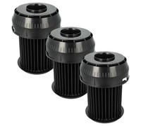 vhbw 3x Filtro plisado compatible con Bosch BGS 61832 NL/03 ROXX X, 61832 NL/02 ROXX X aspiradora - negro lavable