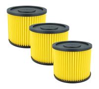 vhbw 3x Filtro plisado compatible con Einhell TH-VC 1820 S, TH-VC 1815, TH-VC 1820/1 S, VM1220S, TP-VC 36/30, YPL 1252 aspiradora - amarillo