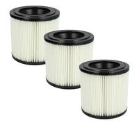 vhbw 3x Filtro plisado compatible con Kärcher NT 22/1, 48/1, 27/1 aspiradora - negro blanco lavable