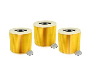 vhbw 3x Filtro plisado compatible con Kärcher NT 27/1 ME Professional, NT 48/1 TE Professional aspiradora - amarillo