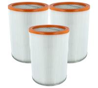 vhbw 3x Filtro plisado compatible con Nilfisk/Alto/Wap EC 850-E, EC 850, 41164 aspiradora - naranja blanco