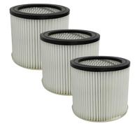 vhbw 3x Filtro plisado compatible con Scheppach NTS30 aspiradora en seco y húmedo - negro blanco