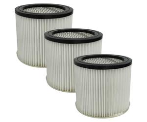 vhbw 3x Filtro plisado compatible con Scheppach NTS30 aspiradora en seco y húmedo - negro blanco