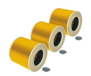 vhbw 3x Filtro plisado compatible con Stanley SXVC20XTE, SXVC20PTE, SXVC220PE, SXVC25, SXVC20PE, SXVC20 aspiradora - amarillo