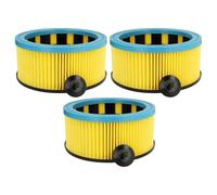 vhbw 3x Filtro plisado compatible con Starmix GS L-1220 HMT, GS L-1232 HMT, GS L-1435 PZ aspiradora - amarillo negro azul lavable