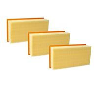 vhbw 3x Filtro plisado plano L - M compatible con Kärcher 3501, 3500, K2000E, A2001, 3501E, 3500E, 2000TE, 2000E aspiradora - Elemento filtrante