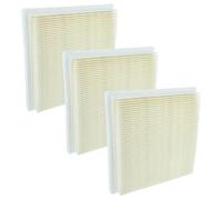 vhbw 3x Filtro plisado plano reemplaza Bosch 2609256F65 para aspiradora - Elemento filtrante