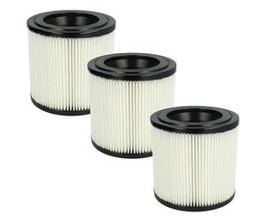 vhbw 3x Filtro plisado reemplaza Kärcher 2.889-219.0 para aspiradora - negro blanco lavable