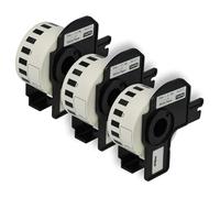 vhbw 3x Rollo de etiquetas con soporte 29 mm x 15,24 m (1 etiqueta) reemplaza Brother DK-22211 para impresora de etiquetas
