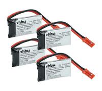 vhbw 4X Batería Compatible con Carrera 503002, Quadrocopter CA Coches de Carreras (650mAh, 3,7V, Li-Poli, 38 x 20 x 7mm, JST BEC)