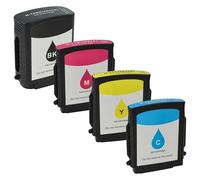 vhbw 4X Cartuchos de Tinta Compatible con HP DesignJet 110 Plus, 100, 110plus, 100 Plus, 110 - Cian, Magenta, Yellow, Negro (Compatible)