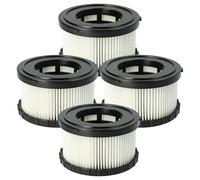 vhbw 4x Filtro compatible con Dewalt DCV517N-XJ 18V, DCV517N 18V, DC 515 18V, DCV 517 N 18V aspiradora - filtro Hepa negro blanco