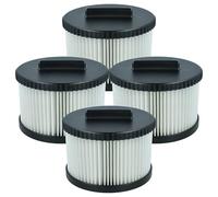 vhbw 4x Filtro compatible con Dewalt DWV010 Typ 2, DWV012 Typ 2, DWV902M/L Typ 2, DWV900/01L aspiradora - filtro Hepa negro blanco