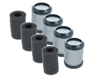 vhbw 4x Filtro compatible con Hoover HF122RH011, HF122RFB001, HF122RDD001, HF122PTA011, HF122RH aspiradora - Filtro de aire de salida, gris