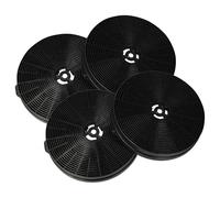 vhbw 4x filtro de carbón activado compatible con Exquisit KFD 6000-8, IH90-8, KFD 60-8.1, KFD60-8, KFD60-8.1, KFD 6000-8.1 campanas cocina - 17,5 cm