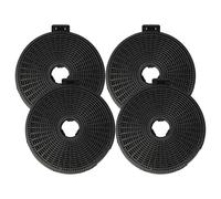 vhbw 4x filtro de carbón activado compatible con Teka DHL 985 T, DJ 950, DHX110P ISLA, DJE, DJ, DHX60P, DHX90P INOX campanas cocina - 20 cm