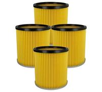 vhbw 4x Filtro plisado compatible con Dewalt DW 790 Typ 1, DW 560 aspiradora - amarillo lavable