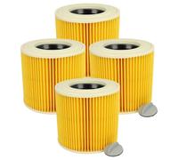 vhbw 4x Filtro plisado compatible con Kärcher NT 27/1 ME Professional, NT 48/1 TE Professional aspiradora - amarillo
