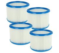 vhbw 4x Filtro plisado compatible con Makita VC3011L, VC2512L, VC3012M, VC3511L, VC2511, VC3012L aspiradora - azul blanco