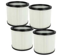 vhbw 4x filtro plisado compatible con Parkside PNTS 1250/9, 30/4, 1300 | para 30/6, 1250, 30/9, 30/5, 30/7, 30/8 aspiradora - Cartucho negro blanco