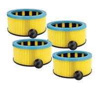 vhbw 4x Filtro plisado compatible con Stier SNT-32 Premium, SNT-20 Premium aspiradora - amarillo negro azul lavable