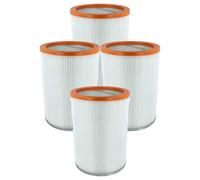 vhbw 4x Filtro plisado compatible con WAP EC 850-E, EC 850, M1, M2L, M2S/FA, M2, Turbo M1 aspiradora - naranja blanco