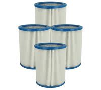 vhbw 4x Filtro plisado reemplaza Fein 31322765009, 4014586261454 para aspiradora - blanco lavable