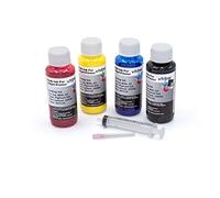 vhbw 4X Tinta de Recarga Compatible con Epson Stylus Office BX600, BX535WD Impresora - Set de Recarga, Cian, Magenta, Yellow, Negro, pigmentada, 100ml