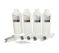vhbw 4x tinta de recarga compatible con Samsung impresora | Set de recarga, dye cian, dye magenta, dye negro, dye amarillo, 1000ml