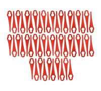 vhbw 50x cuchilla repuesto compatible con Bosch ART 26 Li, ART 26 Easytrim Accu cortadora de césped - Recambio, rojo, nailon/plástico