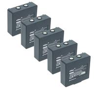 vhbw 5X batería Compatible con Hetronic HET300, HT-01, FBH300, CS 434 Mando a Distancia Industrial (2500 mAh, 3,6 V, NiMH) - Negro