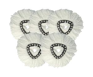 vhbw 5X Cabezal fregona Compatible con Vileda EasyWring & Clean, EasyWring & Clean Turbo fregona - Repuesto, Microfibra, Blanco