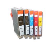 vhbw 5X Cartuchos de Tinta Compatible con HP Photosmart C309a, C309g - Cian, Magenta, Yellow, Negro, Foto Negro con Chip (Compatible)