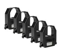 vhbw 5x Cinta de color de escritura compatible con Amano Pix 21, Pix 3000, PIX-15, PIX-200, PIX-28, Pix 10 impresora de matriz o de tickets - negro