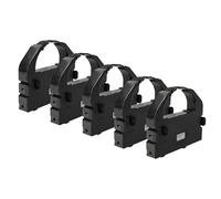 vhbw 5x Cinta de color de escritura compatible con Epson LQ 2550 Plus Color, LQ 670, LQ 680, LQ 680 Pro impresora de matriz o de tickets - negro