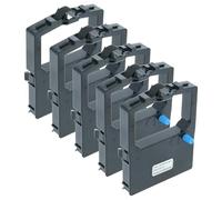 vhbw 5x Cinta de color de escritura compatible con OKI Microline ML 240, ML 280 DC, ML-280 impresora de matriz o de tickets - negro