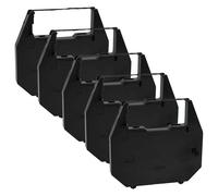 vhbw 5x Cinta de color de escritura compatible con Olympia Carrera II MD, Carrera II, Carrera de Luxe MD impresora de matriz o de tickets - negro