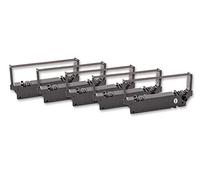 vhbw 5x Cinta de color de escritura compatible con Star Micronics MD-712, MD712, MD-742, SP700, MD742, SP-700 impresora de matriz o de tickets - negro