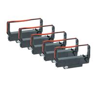 vhbw 5x Cinta de color de escritura reemplaza ERC-38 B/R, ERC-30, ERC-34 para impresora de matriz o de tickets - negro, rojo