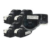 vhbw 5x cinta de escritura compatible con Brady BMP21-LAB, IDPAL, M210, LABPAL, BMP21 Plus impresora etiquetas 6,4m x 12,7 mm negro a blanco, nailon