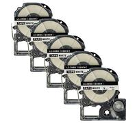 vhbw 5x cinta de escritura reemplaza Epson SS9KW, LC-3WBN para impresora etiquetas 8m x 9 mm negro a blanco