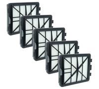 vhbw 5x Filtro compatible con Kärcher VC 6200, VC 6100, VC 6150, VC 6, VC 6250 PET aspiradora - Filtro de aire de salida (filtro EPA), negro/blanco