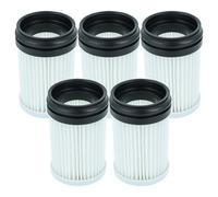 vhbw 5x Filtro compatible con Makita DCL280F, DCL281F, DCL180F, DCL280FZ, DCL181F, DCL281FRF, DCL180 aspiradora - filtro Hepa negro blanco