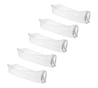 vhbw 5X Filtro de calcetín Universal para acuarios, Piscinas, Skimmers - Bolsa filtrante, Nailon, 18 x 81 cm, 100 micrómetro, Blanco