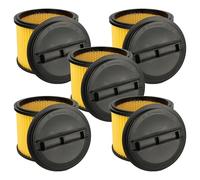 vhbw 5x Filtro plisado compatible con Einhell RT-VC 1500, RT-VC 1600 E, RT-VC 1630 SA, RT-VC 1525 SA aspiradora - amarillo negro
