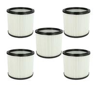 vhbw 5x Filtro plisado compatible con Einhell YPL 1400, YPL-1400, YPL 1400/30, YPL 1250, SS 1250 N, Universal 18-50l aspiradora - blanco