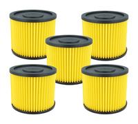 vhbw 5x Filtro plisado compatible con Lidl Parkside PNTS 1400 A1, 1400 B1, 1400 C1, 1400 D1, 1400 E2, 1400 F2, 1500 A1 aspiradora - amarillo