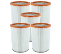 vhbw 5x Filtro plisado compatible con Nilfisk-Alto EC 850, 41164, EC 850-E aspiradora - naranja blanco