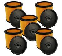 vhbw 5x Filtro plisado compatible con Ryobi RVC-1220I, RACWDV, RVC1218P, RVC-1430PPT, RVC-1530IPT-G aspiradora - amarillo negro